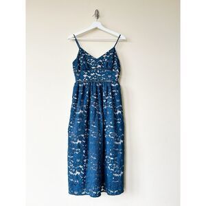 Babaton Aritzia Braylin Marigold Lace Overlay A-Line Midi Dress